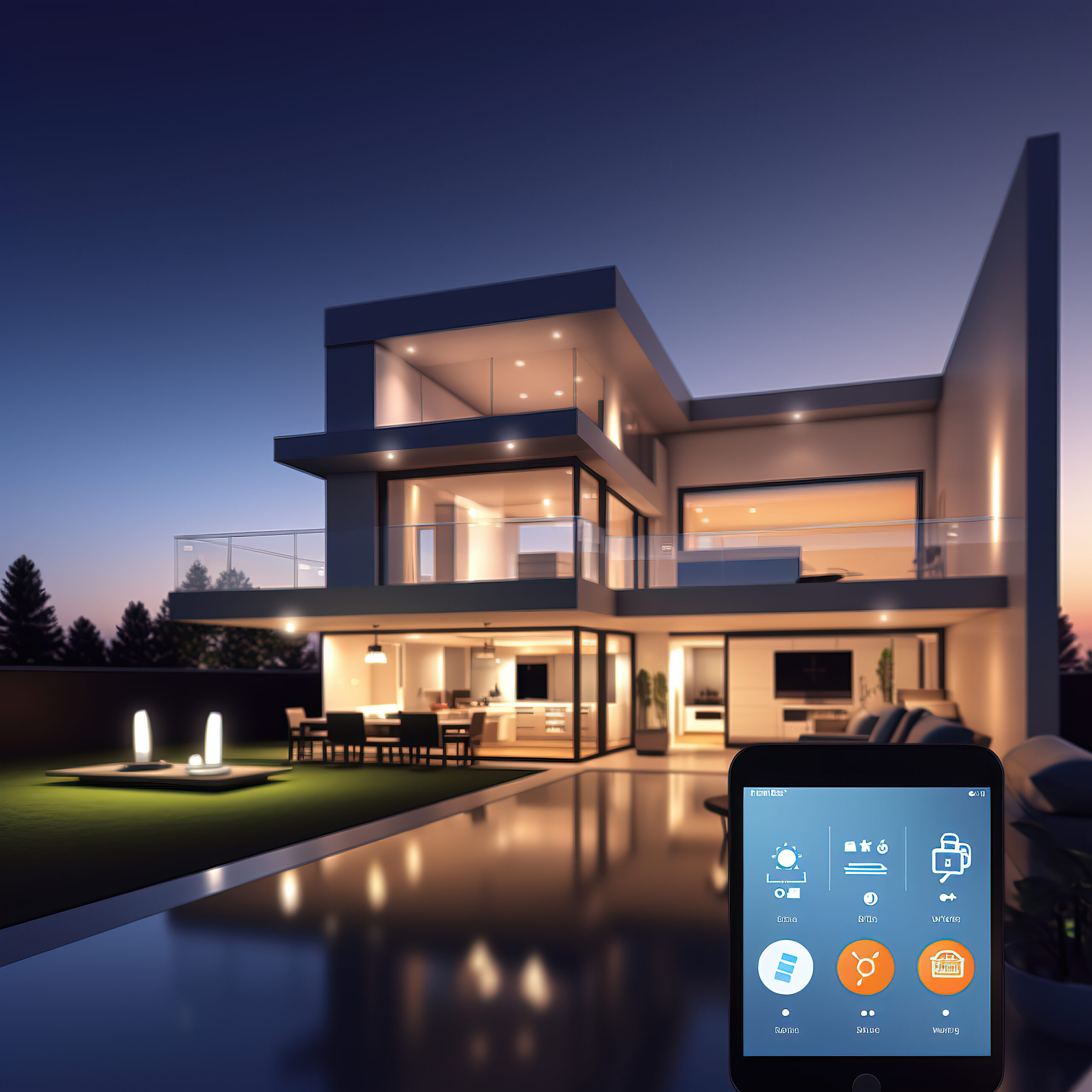 Smart home secured automation with wifi technology, Hand using s